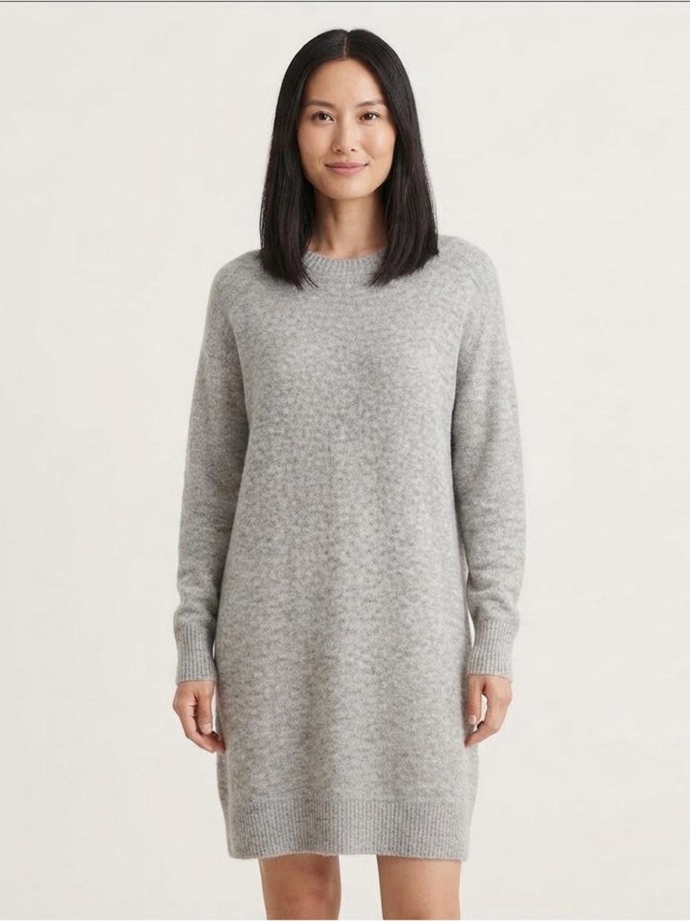 Aritzia Wilfred Free Sz M Cipriani Alpaca Merino Wool Grey Sweater Dress